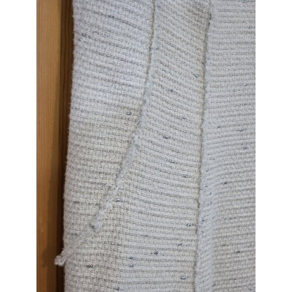 Rebecca Taylor Womens Dress 10 Fringe Tweed Shift Ivory Metallic - Picture 13 of 16